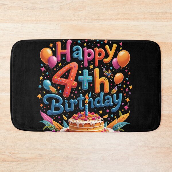 Item preview, Vibrant Happy 4th Birthday designed and sold by Itsheartshop.