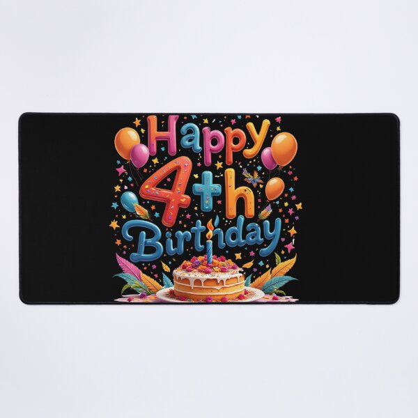 Item preview, Vibrant Happy 4th Birthday designed and sold by Itsheartshop.