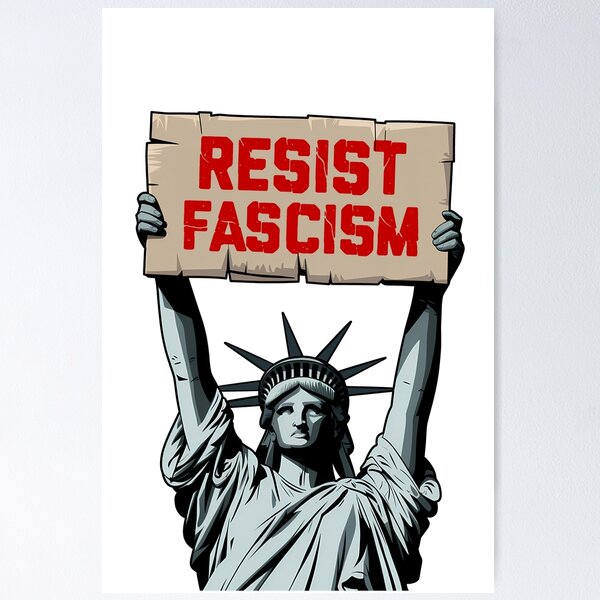 Item preview, Resist Fascism Statue of Liberty Anti-Trump designed and sold by Stickersaurus1.