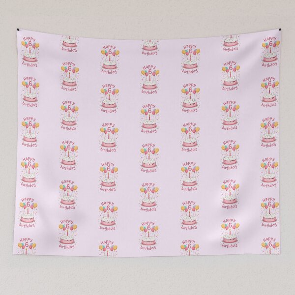 Item preview, Pastel Happy 6th Birthday designed and sold by Itsheartshop.