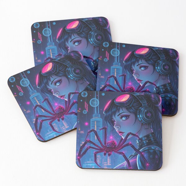 Item preview, fille cyberpunk et araignée designed and sold by Terry Collett.
