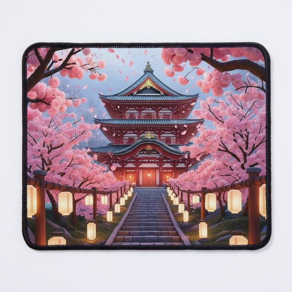 Item preview, Bloomed cherry blossom trees and Temple designed and sold by PeggyMacStudio.