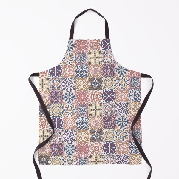 Item preview, Azuleo tiles in muted colors Blue, Pink and Ochre designed and sold by EllilaDesigns.