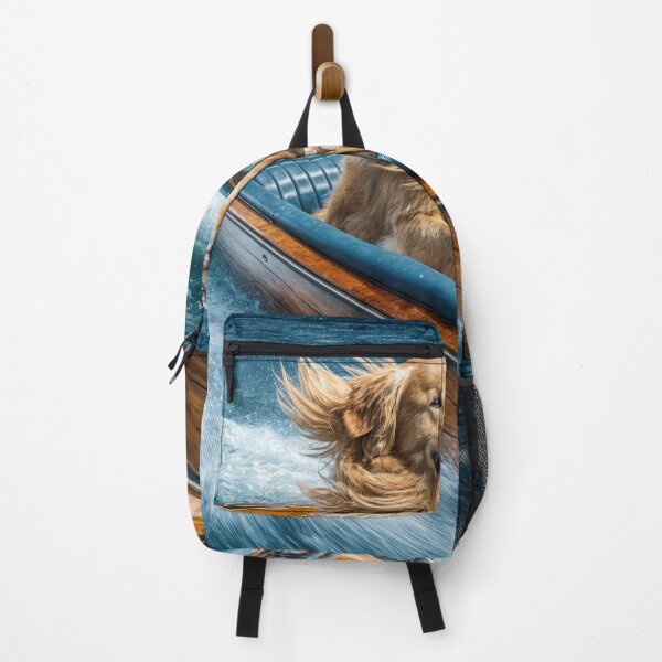 Item preview, Golden Retriever In a Vintage Wood Motorboat designed and sold by Maria Dryfhout.