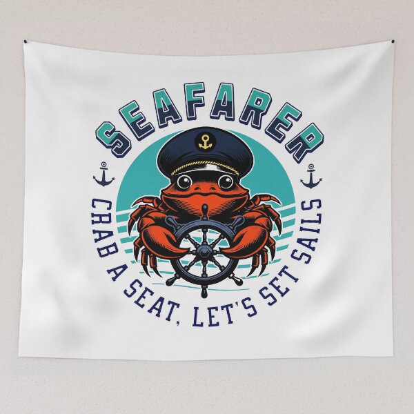 Item preview, Seafarer cute captain crab designed and sold by Graffik-Peeps.