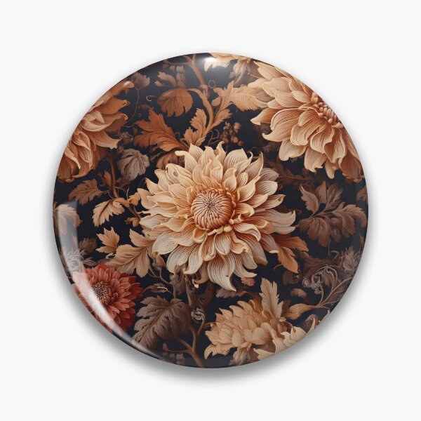 Item preview, Floral Baroque with blooming dahlias in earthy tones designed and sold by Designbes.