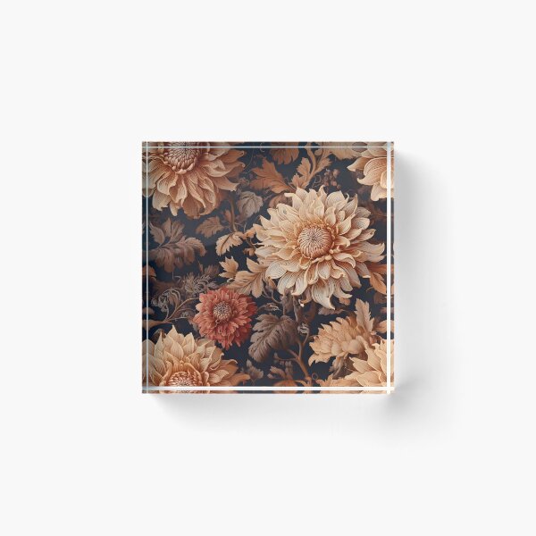 Item preview, Floral Baroque with blooming dahlias in earthy tones designed and sold by Designbes.