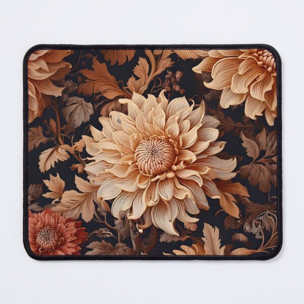 Item preview, Floral Baroque with blooming dahlias in earthy tones designed and sold by Designbes.