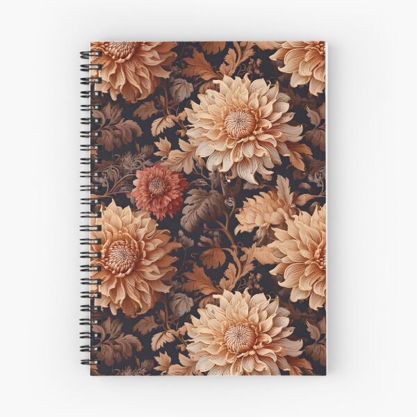 Item preview, Floral Baroque with blooming dahlias in earthy tones designed and sold by Designbes.