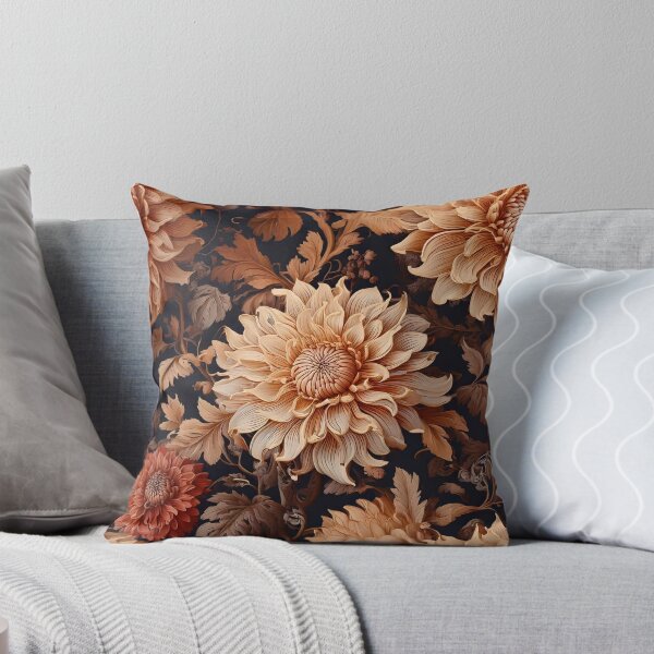 Item preview, Floral Baroque with blooming dahlias in earthy tones designed and sold by Designbes.