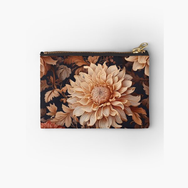 Item preview, Floral Baroque with blooming dahlias in earthy tones designed and sold by Designbes.
