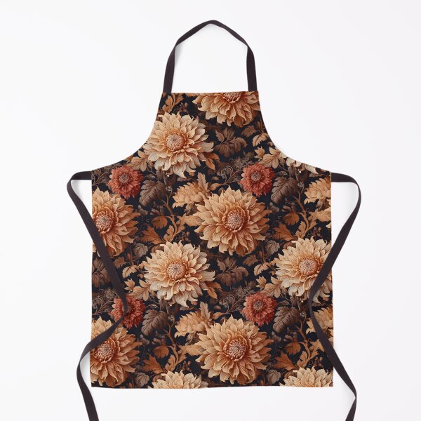 Item preview, Floral Baroque with blooming dahlias in earthy tones designed and sold by Designbes.