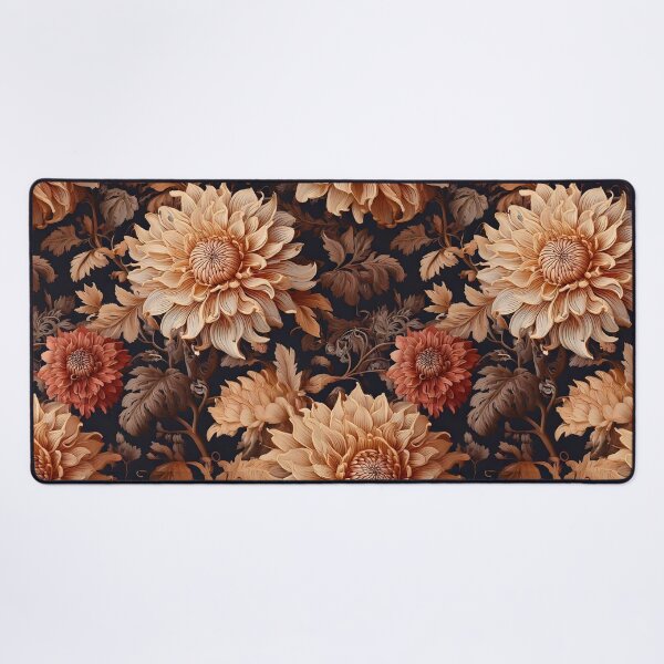 Item preview, Floral Baroque with blooming dahlias in earthy tones designed and sold by Designbes.