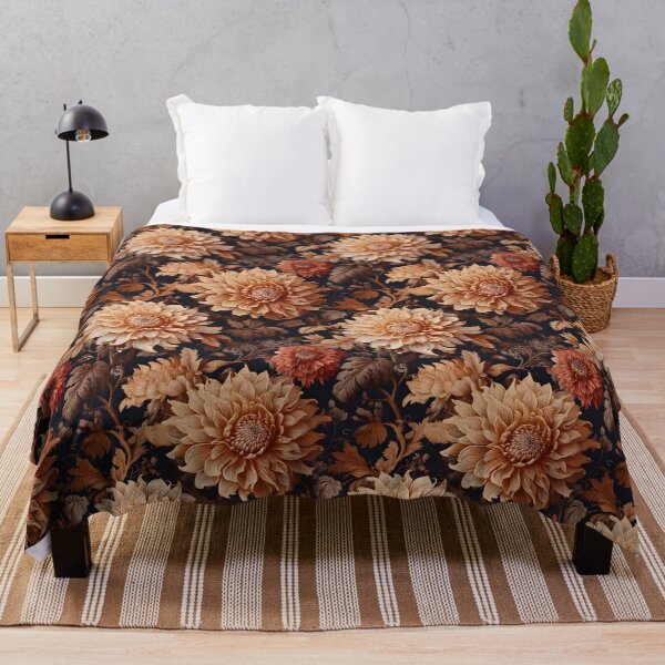 Item preview, Floral Baroque with blooming dahlias in earthy tones designed and sold by Designbes.