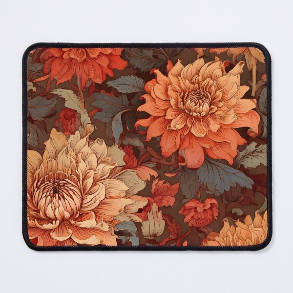 Item preview, Baroque floral and blooming dahlias in earthy tones designed and sold by Designbes.