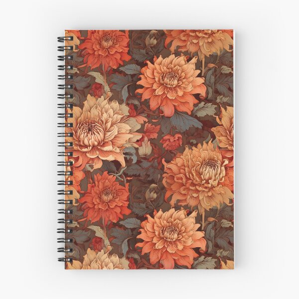 Item preview, Baroque floral and blooming dahlias in earthy tones designed and sold by Designbes.
