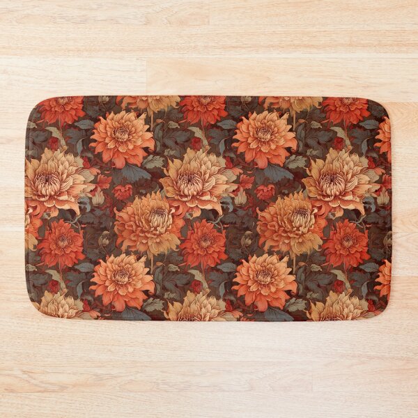 Item preview, Baroque floral and blooming dahlias in earthy tones designed and sold by Designbes.