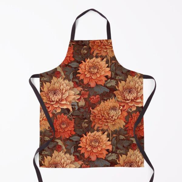 Item preview, Baroque floral and blooming dahlias in earthy tones designed and sold by Designbes.