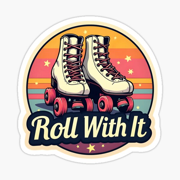 Item preview, Roll With It - Retro Roller Skate Sticker designed and sold by Mock Mint Studio.