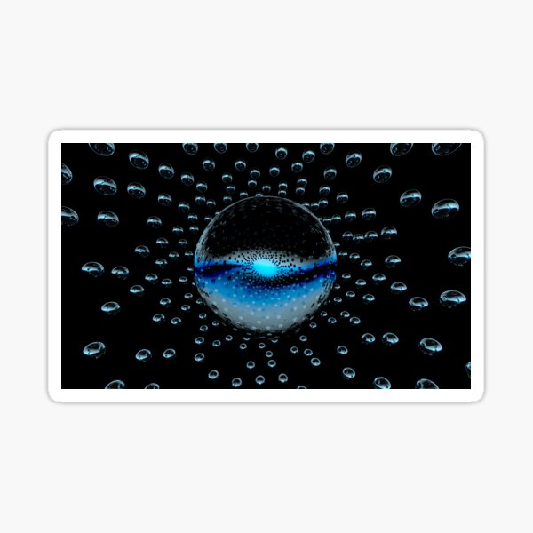 Strange Blue Alien Orbs Moving Through Space In A Future Universe - Orbs Emitting A Soft Blue Light Sticker