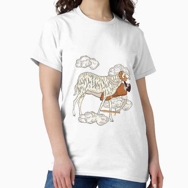 Item preview, Odysseus escaping under the ram - mythology illustration designed and sold by Ancient-Tales.