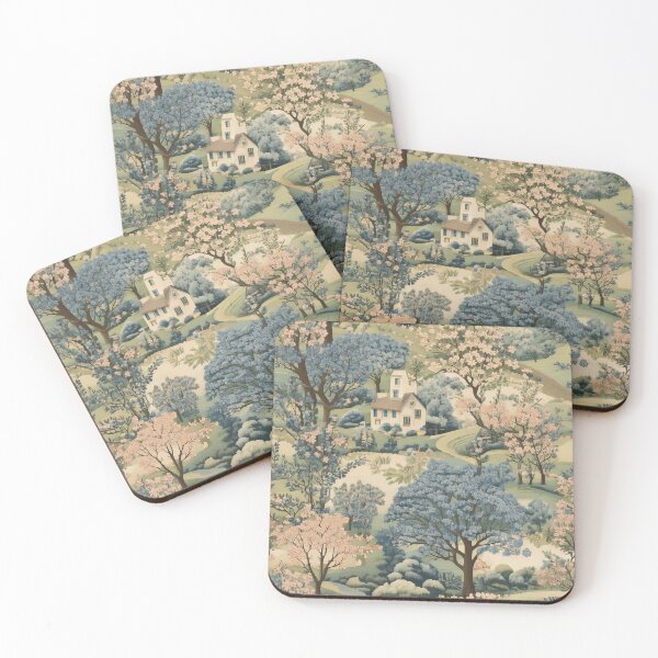 Item preview, classic toile-inspired floral countryside scene designed and sold by Designbes.