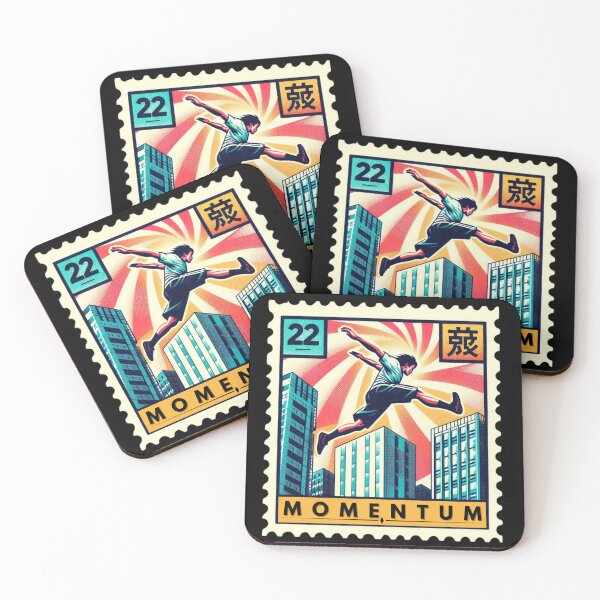 Artikelvorschau, Momentum Parkour Retro Briefmarke Japanisches Urban Freerunning Ästhetisches Design entworfen und verkauft von No1RetroStamps.