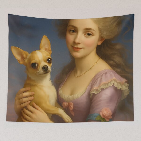Item preview, Rococo Dream: A Chihuahua's Tender Gaze designed and sold by DeenaDee.