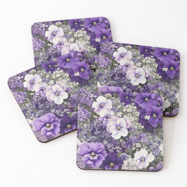 Item preview, Garden of violet flowers and baby’s breath designed and sold by Designbes.