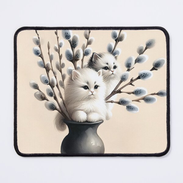 Item preview, Kittens In Pussy Willow Bouquet designed and sold by Maria Dryfhout.
