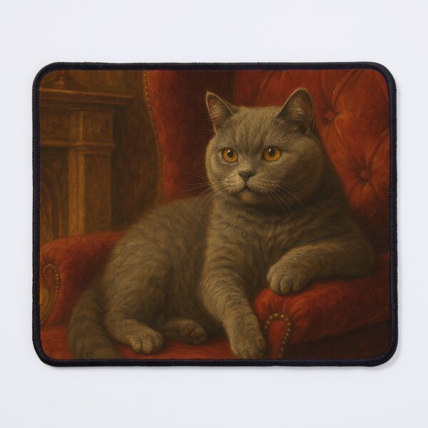 Item preview, The Velvet Throne – British Shorthair in a Victorian Parlour designed and sold by LesChatsArt.