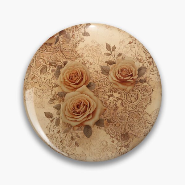 Item preview, Vintage floral lace patterns with sepia roses designed and sold by Designbes.