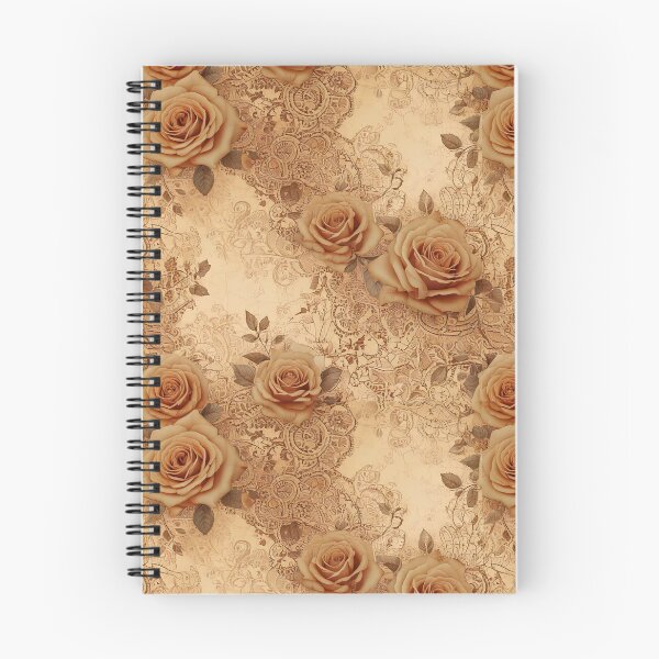 Item preview, Vintage floral lace patterns with sepia roses designed and sold by Designbes.