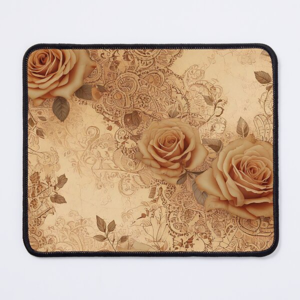 Item preview, Vintage floral lace patterns with sepia roses designed and sold by Designbes.