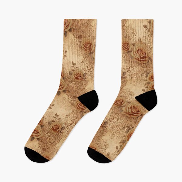 Item preview, Vintage floral lace patterns with sepia roses designed and sold by Designbes.