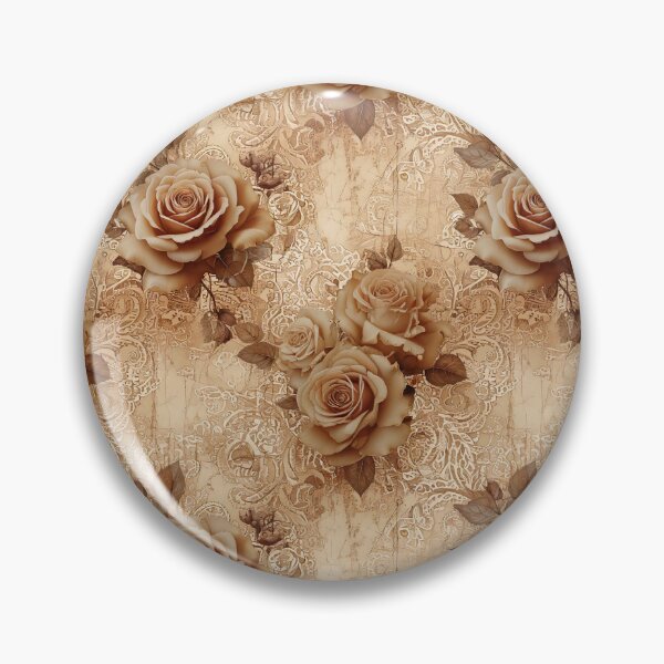 Item preview, Floral lace patterns with sepia roses vintage designed and sold by Designbes.
