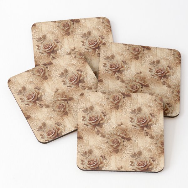 Item preview, Floral lace patterns with sepia roses vintage designed and sold by Designbes.