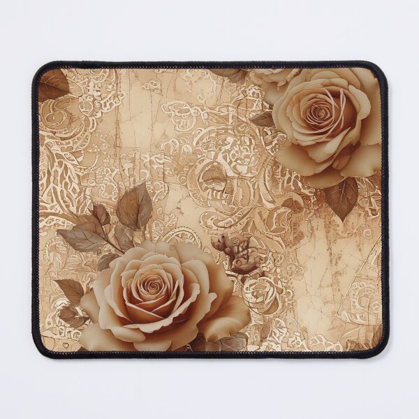 Item preview, Floral lace patterns with sepia roses vintage designed and sold by Designbes.