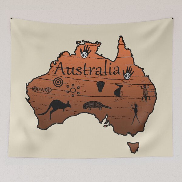 Item preview, Vintage Australia map retro Australian continent designed and sold by Alexaltay.