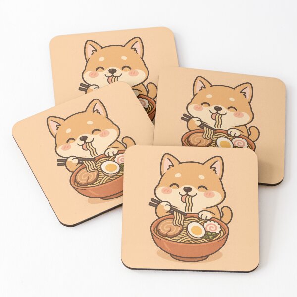 Item preview, Kawaii dog eating ramen designed and sold by MerlinWear.