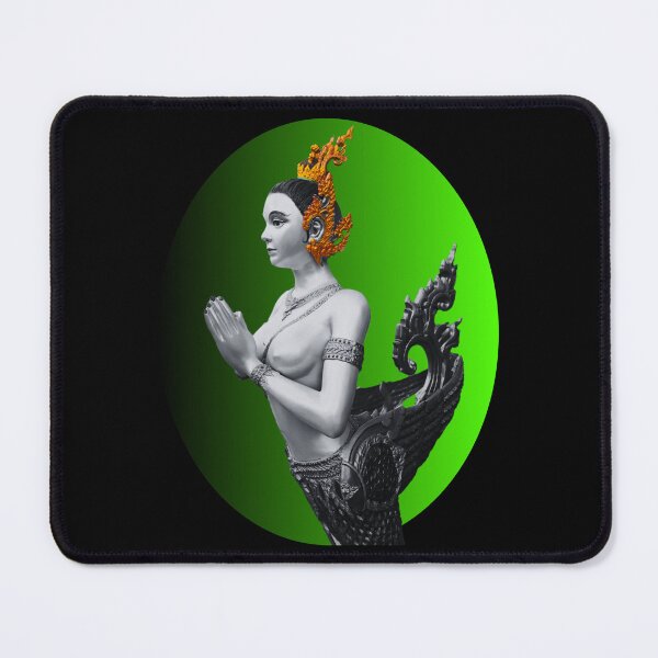 Item preview, B&W Kinnaree on Green Background designed and sold by Linklandiya.