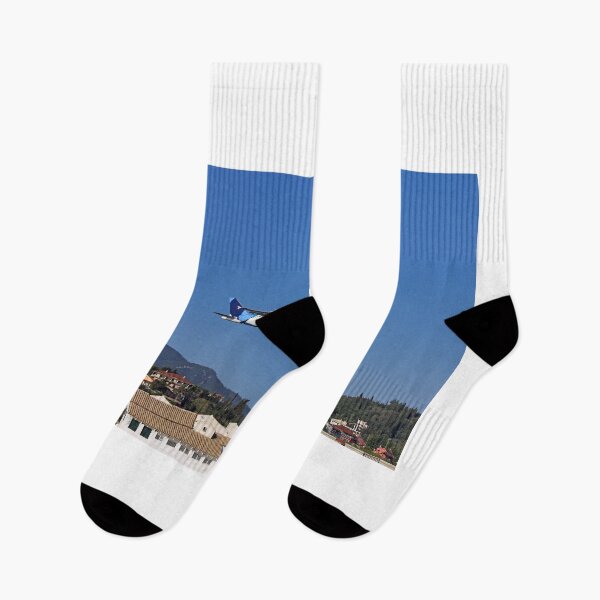Item preview, The passenger plane is flying over the Vlacherna monastery,Corfu island,Greece designed and sold by goceris.