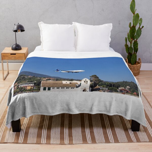 Item preview, The passenger plane is flying over the Vlacherna monastery,Corfu island,Greece designed and sold by goceris.