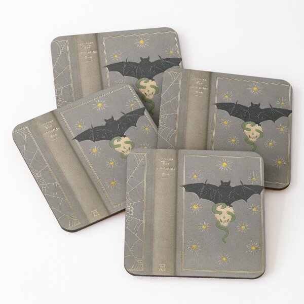 Item preview, 'The Eerie Book' antique cover with bat, skull & spider designed and sold by Classical Weasel.