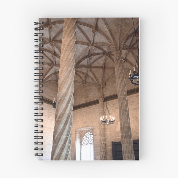 Item preview, The Llotja de la Seda silk market interior,stone columns and lamps,Valencia  designed and sold by goceris.