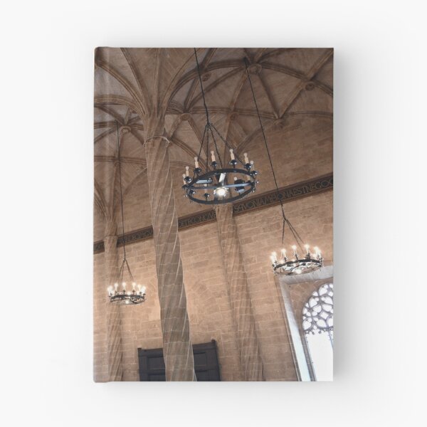 Item preview, The Llotja de la Seda silk market interior,stone columns and lamps,Valencia  designed and sold by goceris.