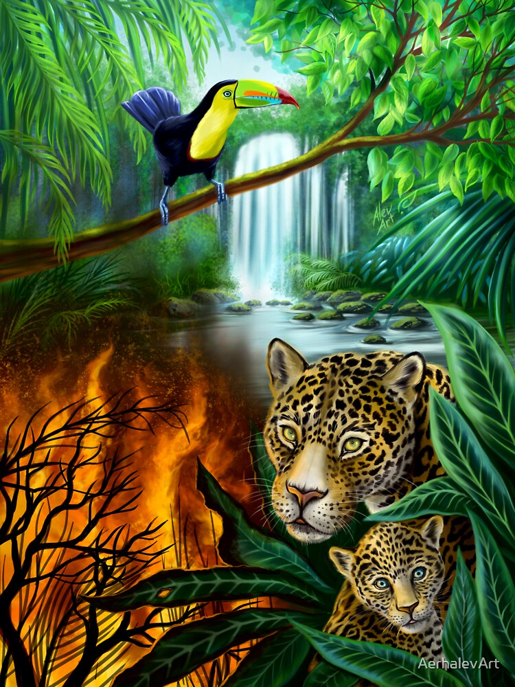 Thumbnail 3 of 3, Sticker, Jungle Cosmos designed and sold by AerhalevArt.