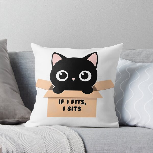 Item preview, If I Fits,I Sits - Cat Meme designed and sold by ThreadandThink.