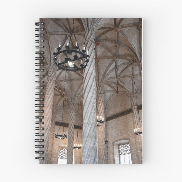 Item preview, The Llotja de la Seda silk market interior,stone columns and lamps,Valencia,Spain  designed and sold by goceris.