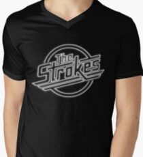 The Strokes Logo in Neon Men's V-Neck T-Shirt